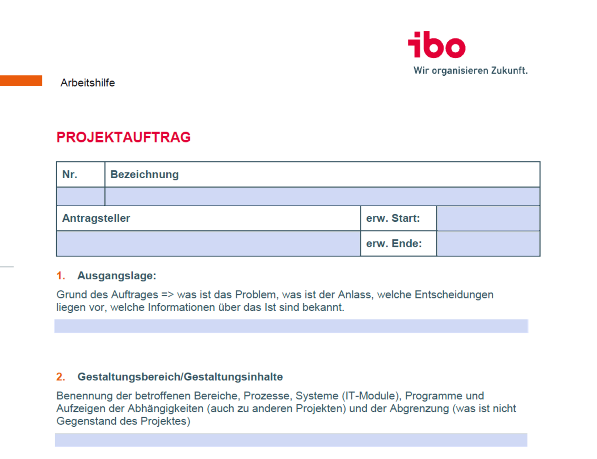 Projektauftrag Vorlage und Beispiel PDF zum Download