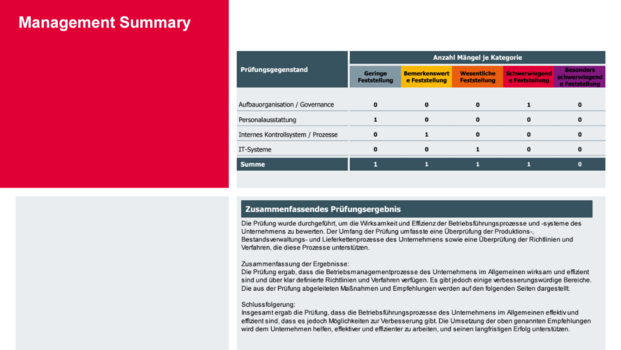 Management Summary (Revisionsbericht)