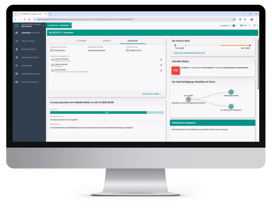 Beteiligte und Verantwortlichkeiten zu jeder Maßnahme transparent im Blick mit ibo Audit Follow-up Beteiligte und Verantwortlichkeiten zu jeder Maßnahme transparent im Blick mit ibo Audit Follow-up