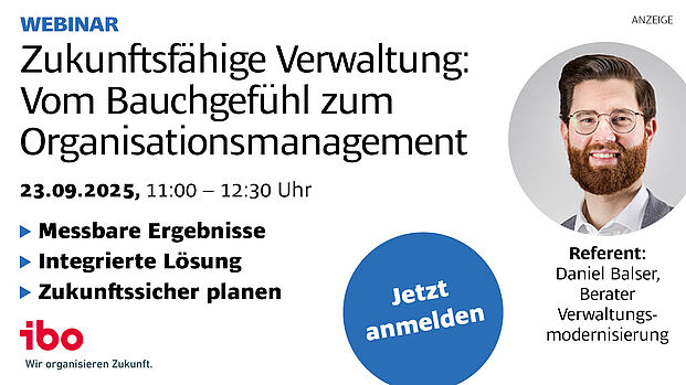 Vom Bauchgefühl zum Organisationsmanagement (Partnerwebinar von KOMMUNAL und ibo Software)